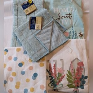 Set Of 5 Spring Kitchen Towel/Microfiber Scrubbers Set BNWT